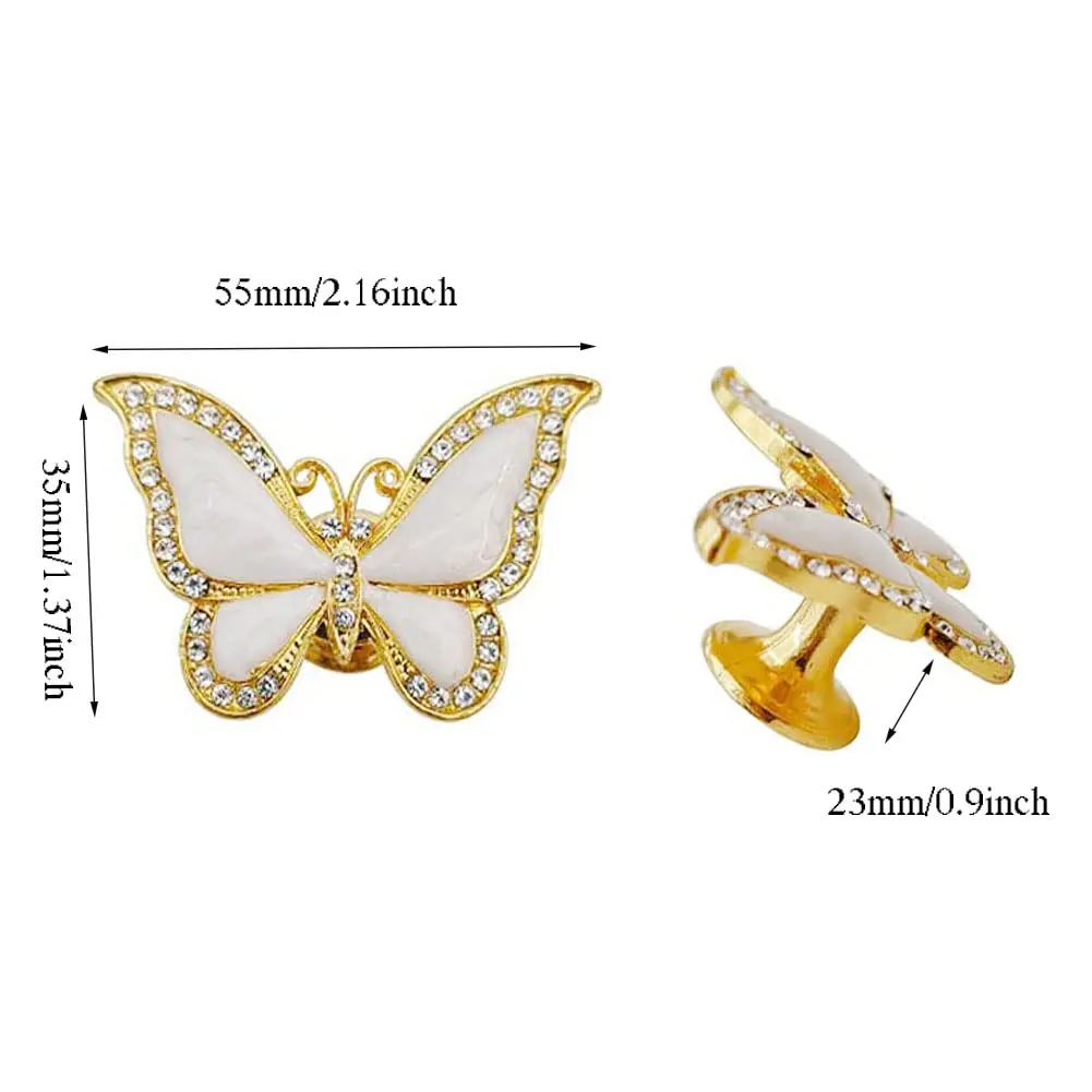 JfwuHap Gold Butterfly Knobs | Elegant Zinc Alloy Drawer Handles for Furniture (5.5cm x 3.5cm) - view 2