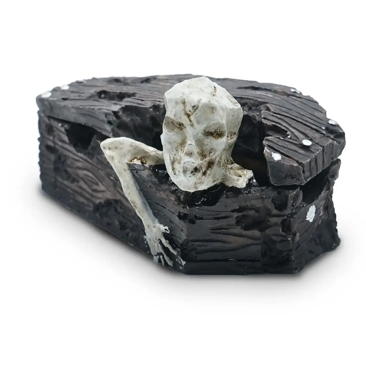 Kocris Casa Skull Coffin Aquarium Decoration 8.9cm (3.5") | Resin Cave House for Fish, Reptiles, and Terrariums - main product image
