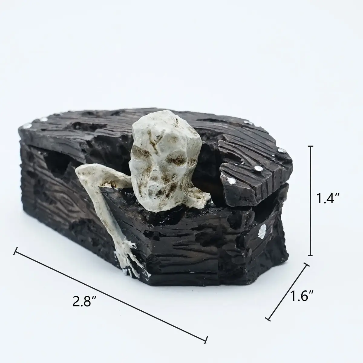 Kocris Casa Skull Coffin Aquarium Decoration 8.9cm (3.5") | Resin Cave House for Fish, Reptiles, and Terrariums - view 5