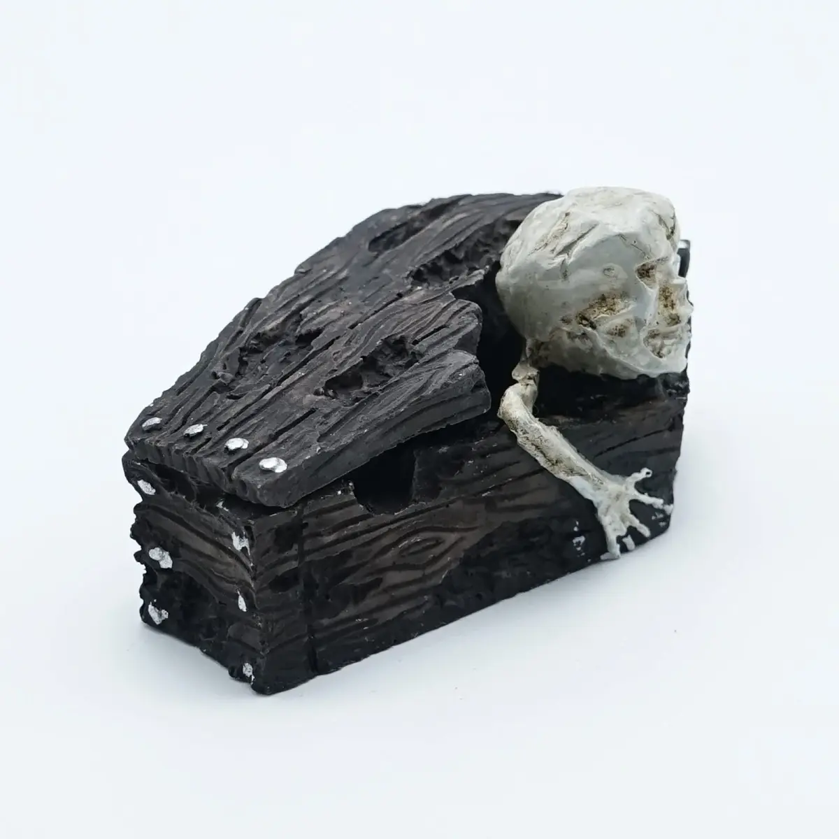Kocris Casa Skull Coffin Aquarium Decoration 8.9cm (3.5") | Resin Cave House for Fish, Reptiles, and Terrariums - view 2