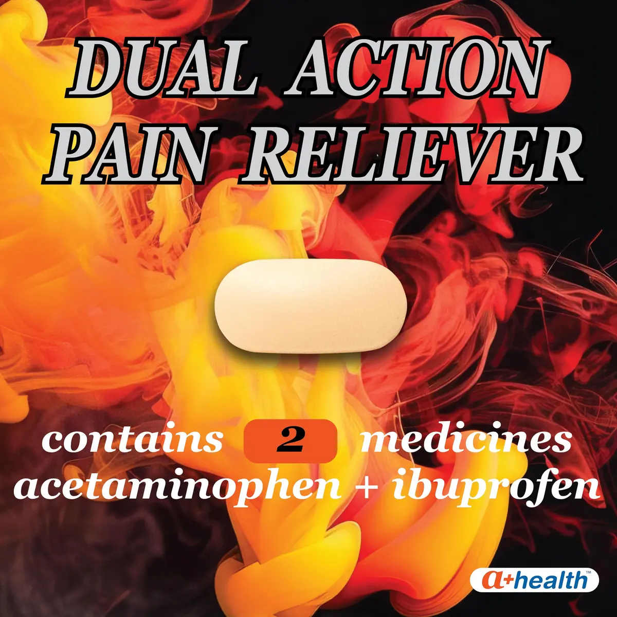 A+Health Dual Action Pain Relief Caplets 120 ct | Dye-Free, Fast-Acting, 8-Hour Relief - view 4