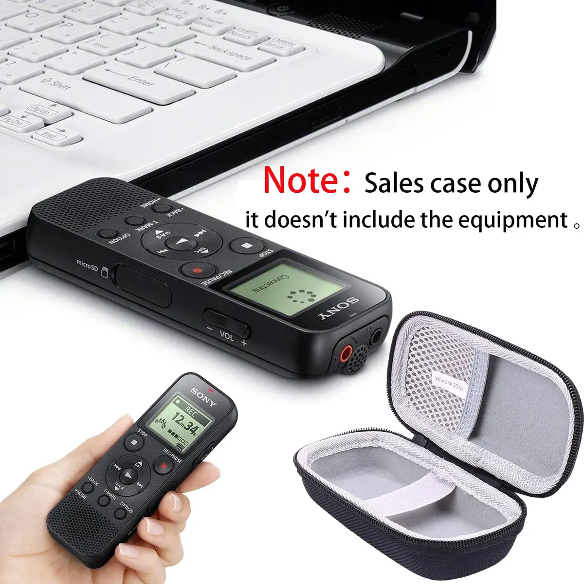 JINMEI Hard EVA Dedicated Case for Sony ICD-PX370/PX470/PX570 Mono Voice Recorder 32GB | Shockproof & Water-Resistant - view 5