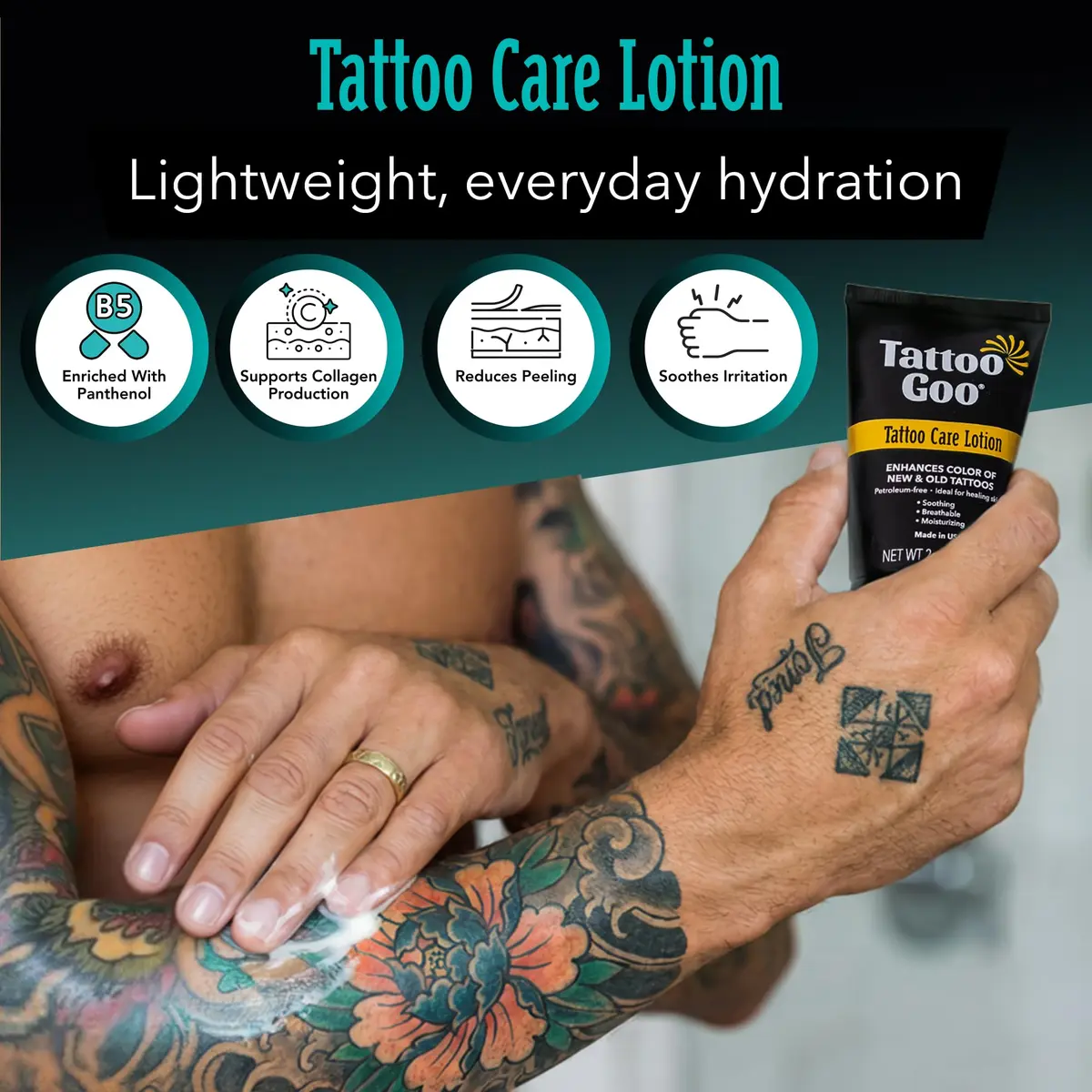 Tattoo Goo Tattoo Aftercare Kit, 3 Piece Set, Includes Antimicrobial Soap, Tattoo Balm & Healing Lotion, Complete Kit for Fresh Ink, Vibrant Colors & Glow - view 6