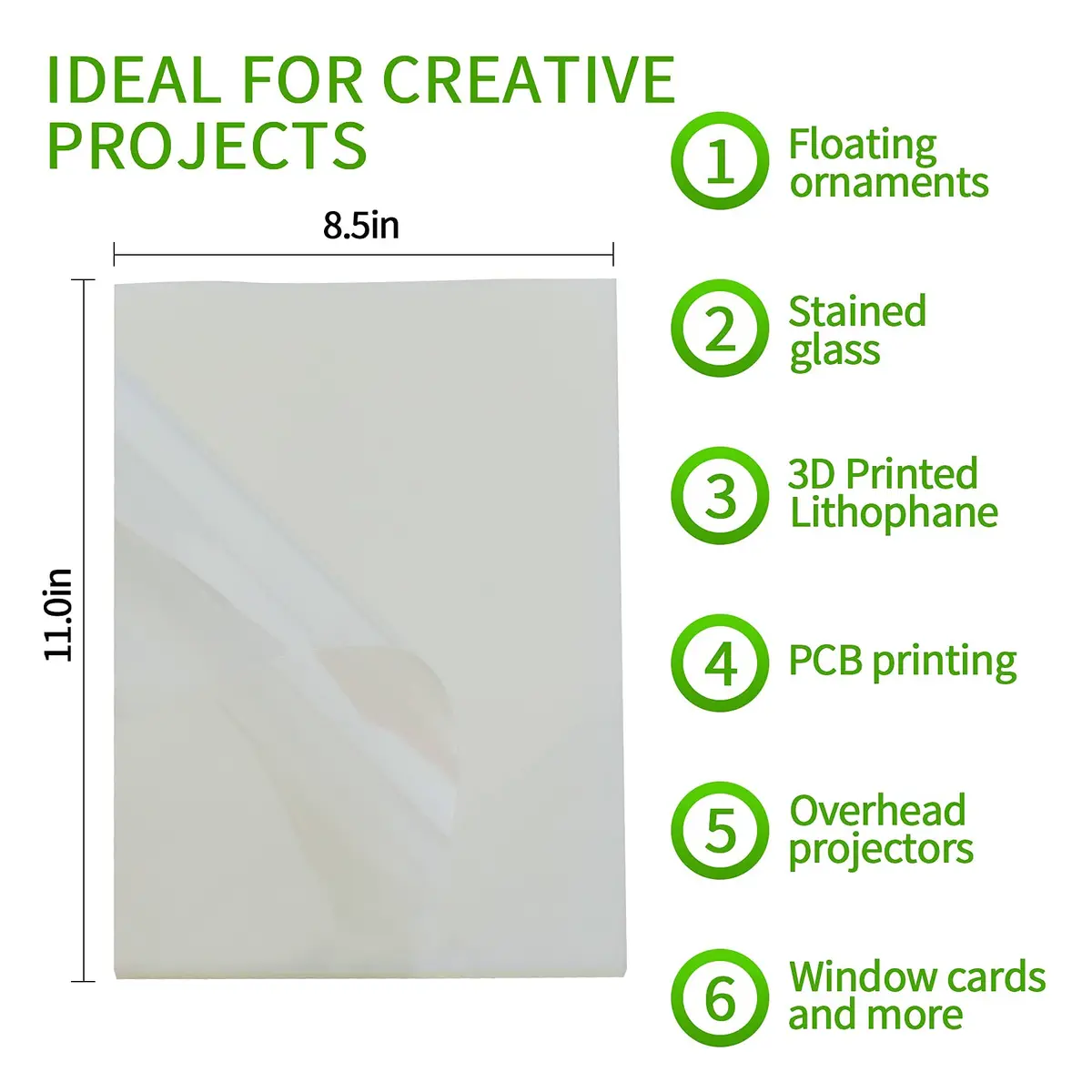 UOKHO Inkjet Transparency Film 60 Sheets | 100% Clear Acetate Sheets for Crafts - view 3