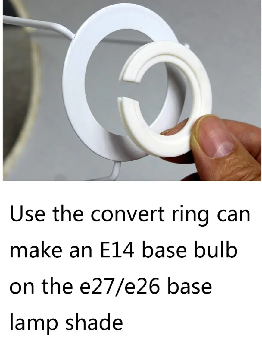 JNXQWE Lamp Shade Reducing Ring, E27 to E14 Converter, 6 Pack | Suitable for Bayonet Cap Lampholders, White, 45mm Outer & 29mm Inner Diameter - view 3