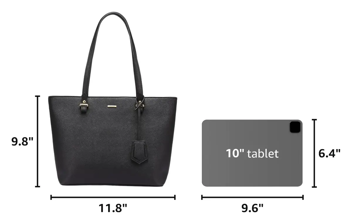 LOVEVOOK Women's Tote Bag with Top Handle | Anti-Scratch Faux Leather, Large Capacity, Classic Style - view 3