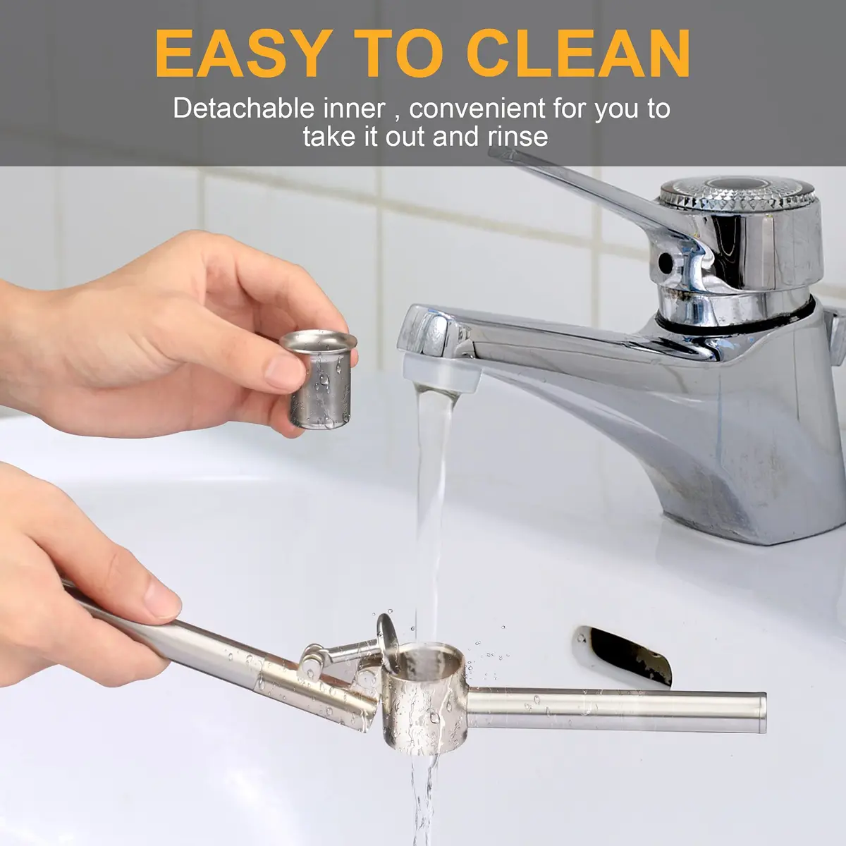 Roeene Garlic Press 304 Stainless Steel Heavy Duty | Easy Squeeze & Clean (6.4 in) - view 5