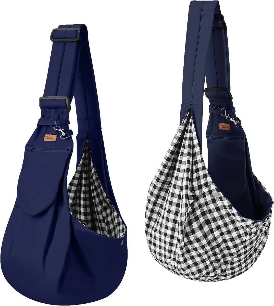Cuby Dog and Cat Sling Carrier - Reversible Pet Papoose Bag, Adjustable, Suitable for Small Dogs & Cats, 13"L x 8"W x 2.9"H | Soft Cotton - view 6