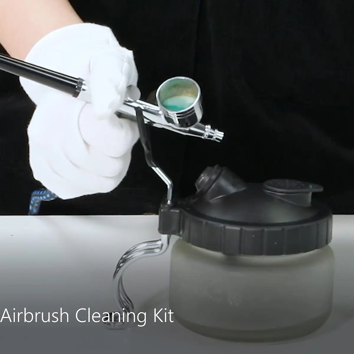 SAGUD Airbrush Cleaning Pot with Holder 10.6cm (4 inches) | Gravity Feed & Side Feed Airbrush Compatible - view 7