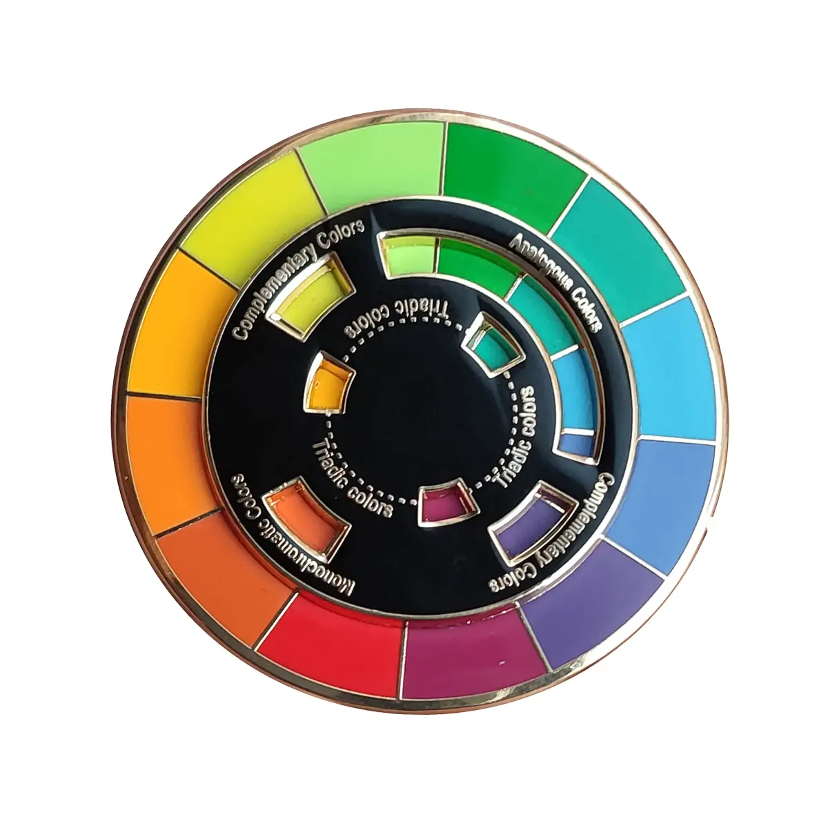 Langjitianya Color Wheel Enamel Pin 5.08 cm (2 Inches) | Spinning Art Tool for Artists - main product image