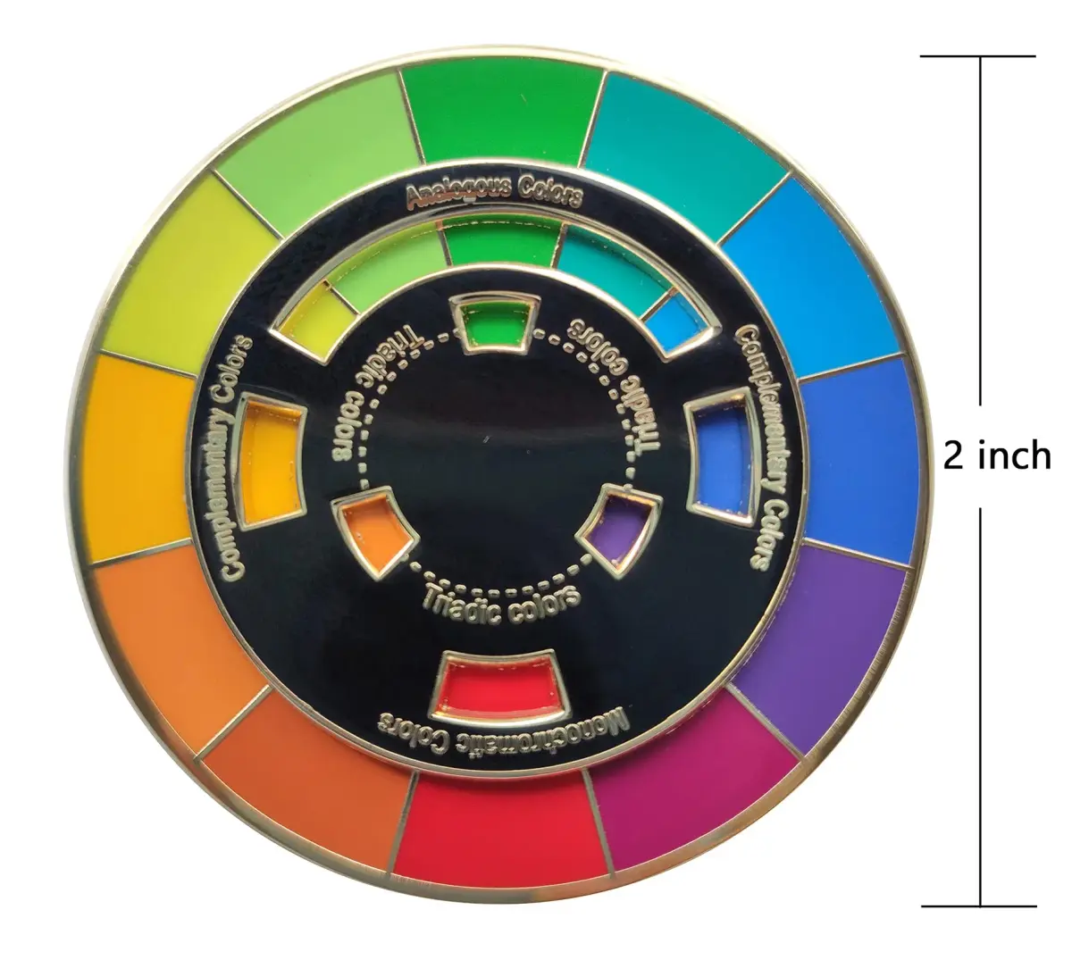 Langjitianya Color Wheel Enamel Pin 5.08 cm (2 Inches) | Spinning Art Tool for Artists - view 2