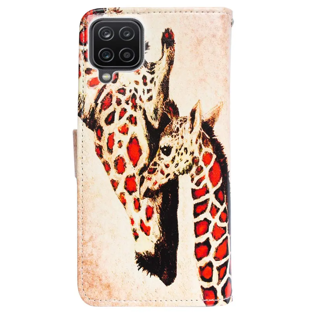 Bcov Galaxy A12 Giraffe Mother Baby Leather Flip Phone Case Wallet Cover with Card Slot Holder Kickstand | Unique Animal Pattern - view 7