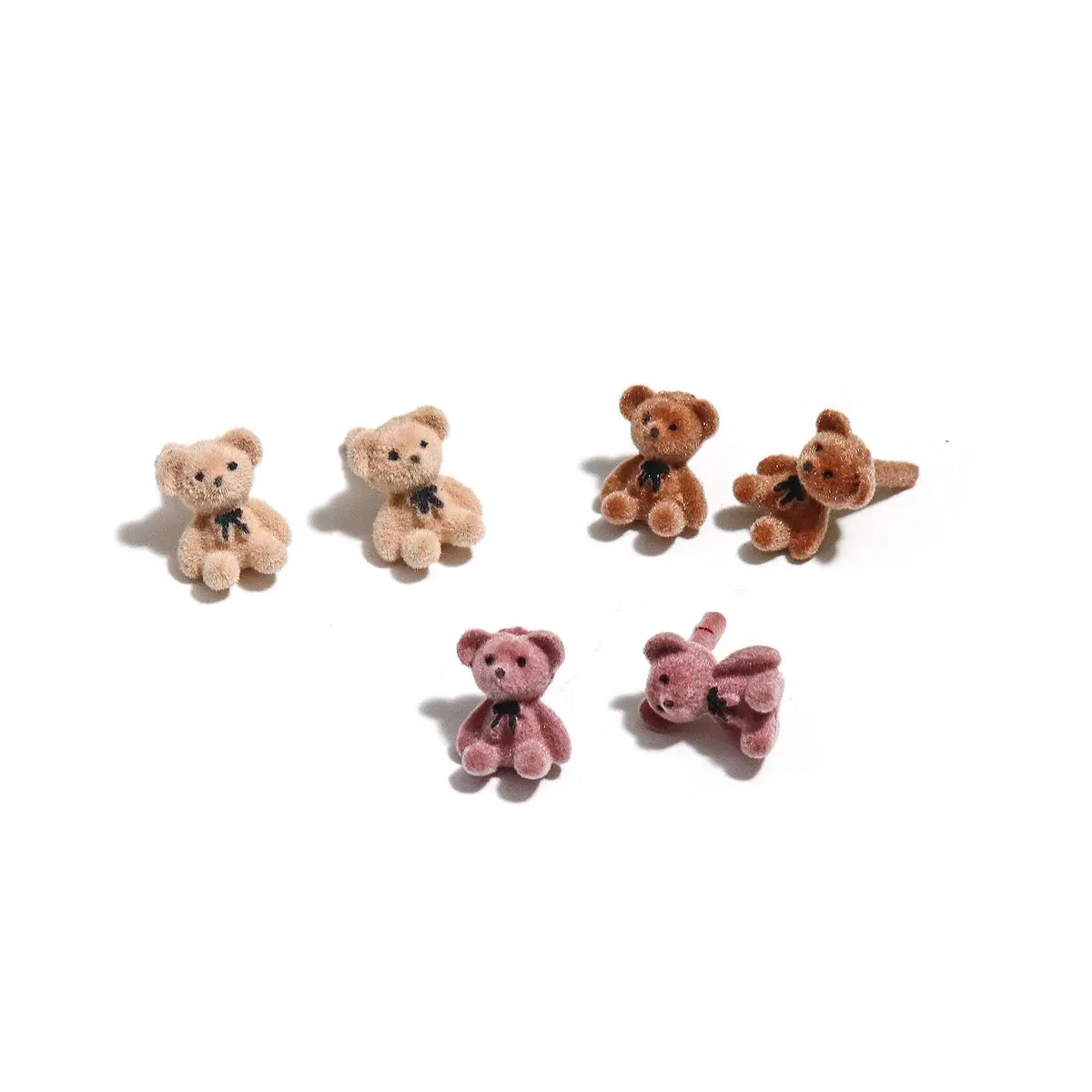 Pingyongchang Plush Bear Stud Earrings | Cute Cartoon Animal Jewelry for Women - main product image