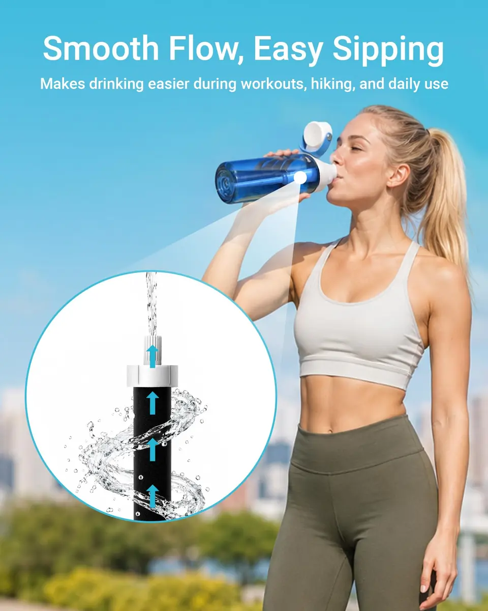 AQUA CREST Water Bottle Filter Replacement for Brita BB06 6 Count (Pack of 1) | Reduces Chlorine, Taste & Odor - view 7