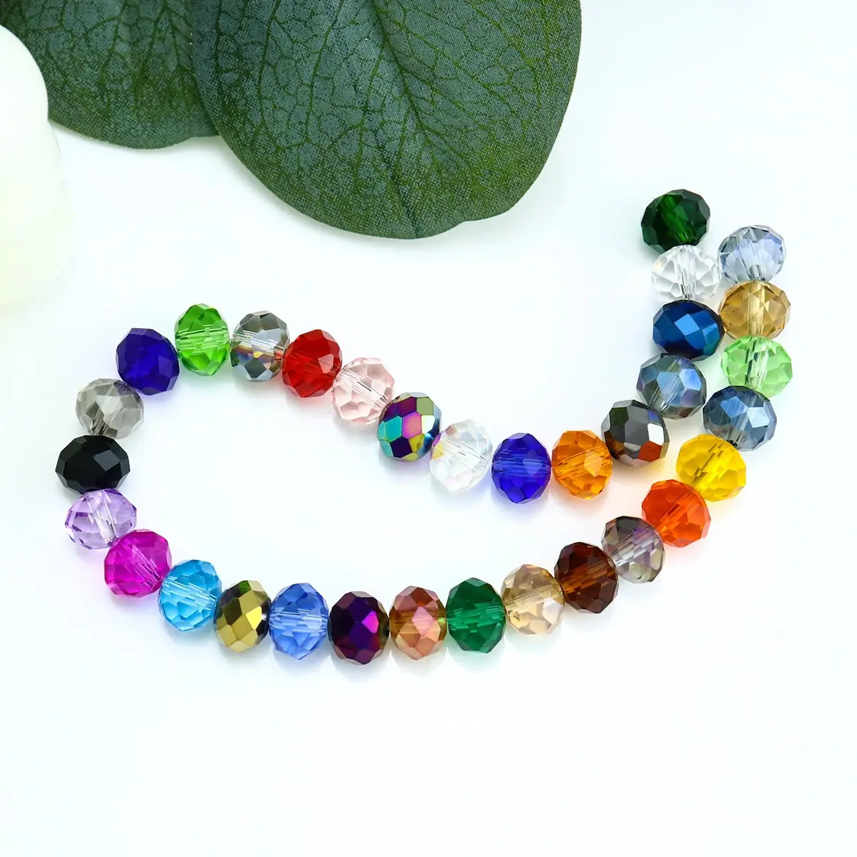 Dowarm 100pcs 10mm Crystal Glass Briolette & Rondelle Beads for Jewelry Making, Crafts & Home Decor (Green, 10MM) | Faceted Crystal Beads for DIY Jewelry - view 5