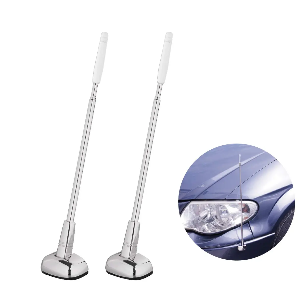 Hypersonic 2-Pack Car Bumper Corner Antenna Pole Adjust Driving Parking Marker Protector 29.2cm - 58.4cm (11in - 23in) | Essential for New Drivers - main product image