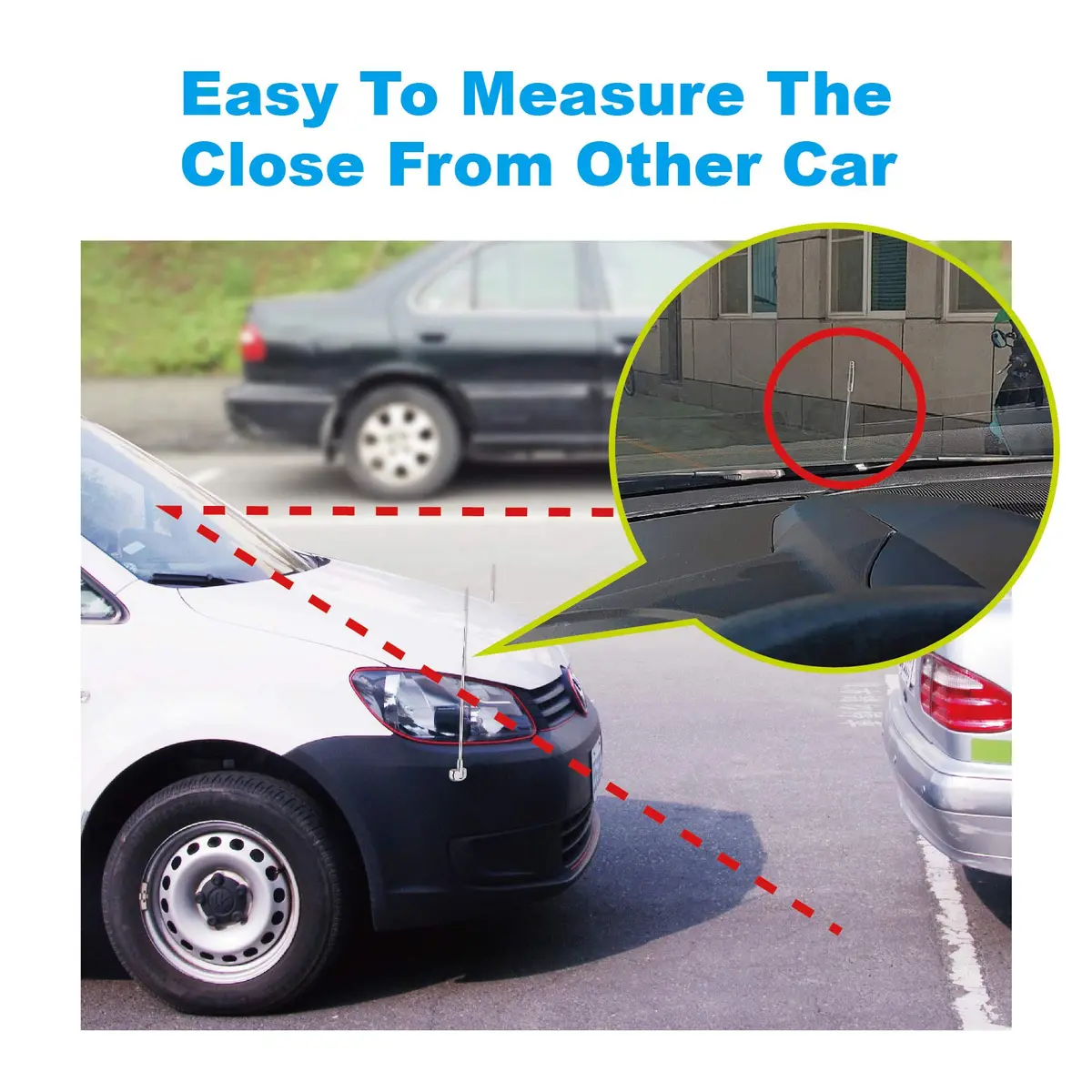 Hypersonic 2-Pack Car Bumper Corner Antenna Pole Adjust Driving Parking Marker Protector 29.2cm - 58.4cm (11in - 23in) | Essential for New Drivers - view 4