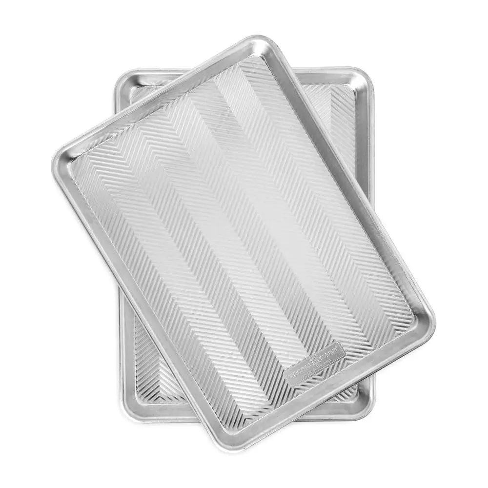 Nordic Ware Prism Baking Half Sheet 2-Pack, Natural | Durable Aluminum with Easy Release & Uniform Crisping - main product image