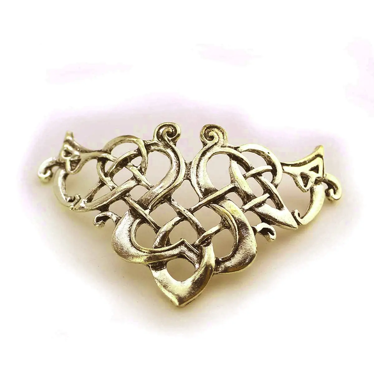 Tinsow Silver Celtic Hair Slides | Minimalist Claw Hair Barrettes for Women (2 Pack, Style C H -New) - view 4