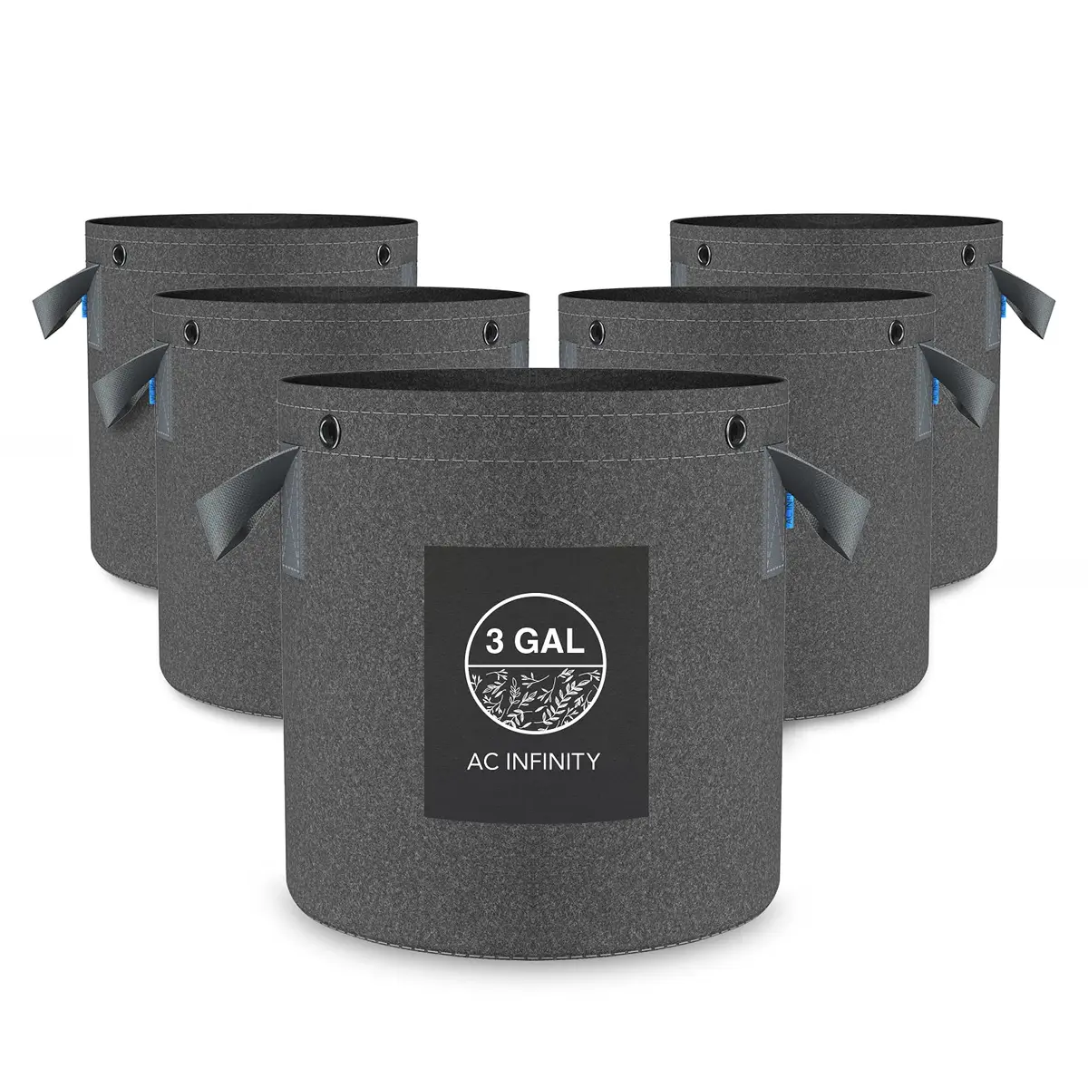 AC Infinity 3 Gallon Fabric Pots | Heavy-Duty Grow Bags for Plants in India - main product image