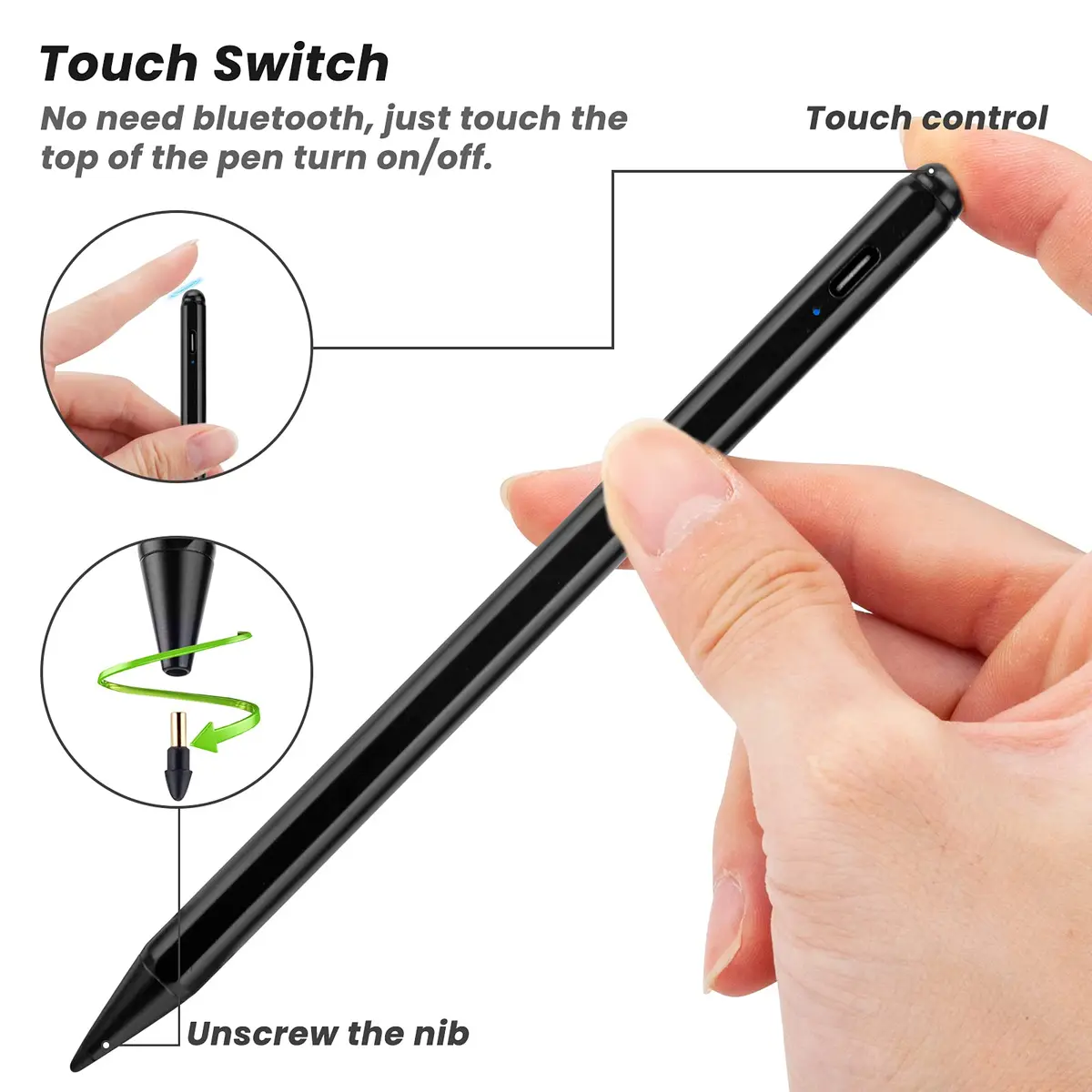 Minilabo Stylus Pen for iPad Pro 11/13-inch M4/M5 | Fast Charge, Palm Rejection, Precise Control - view 2