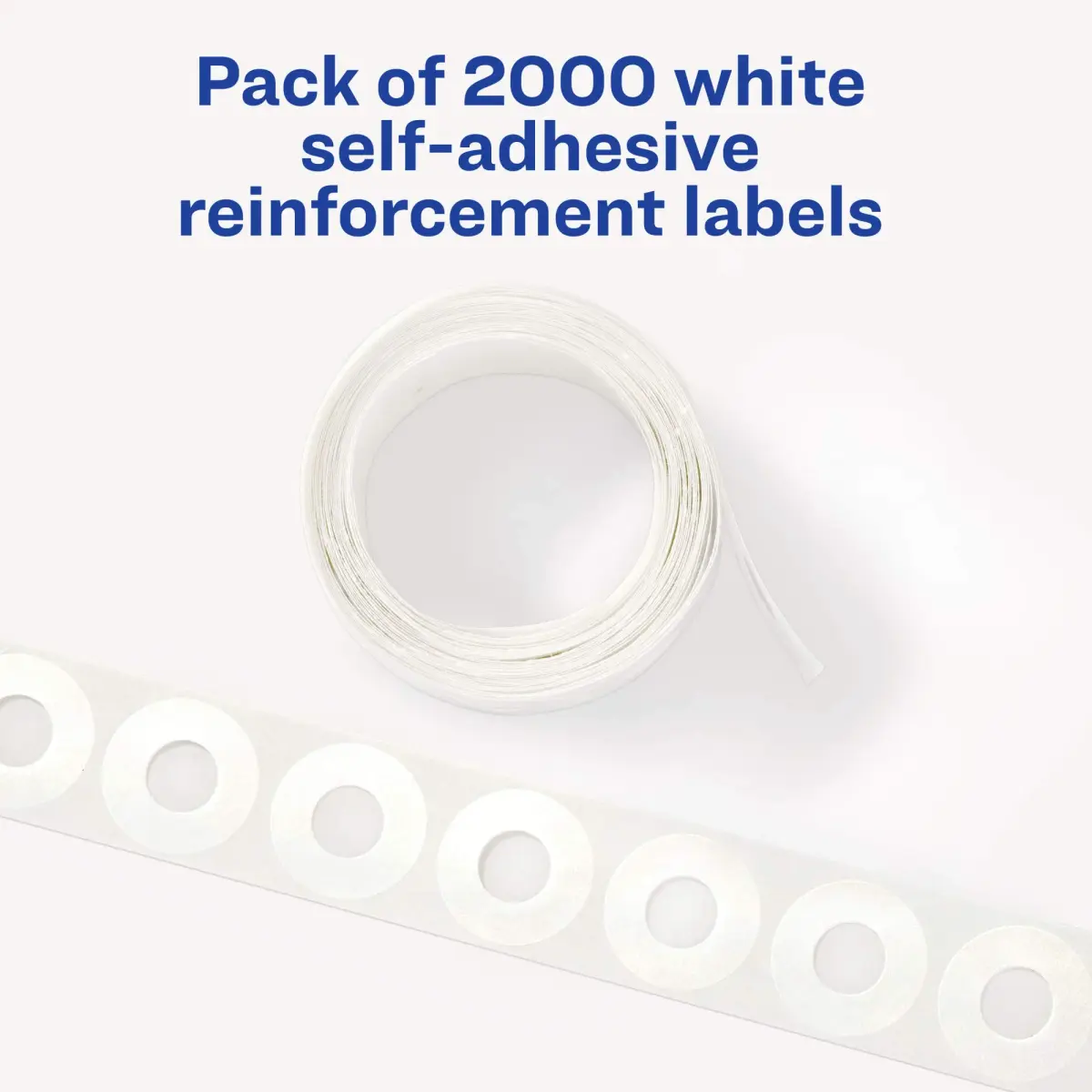 Avery Self-Adhesive Hole Reinforcement Stickers, White, 2000 Labels (2-Pack) - view 2