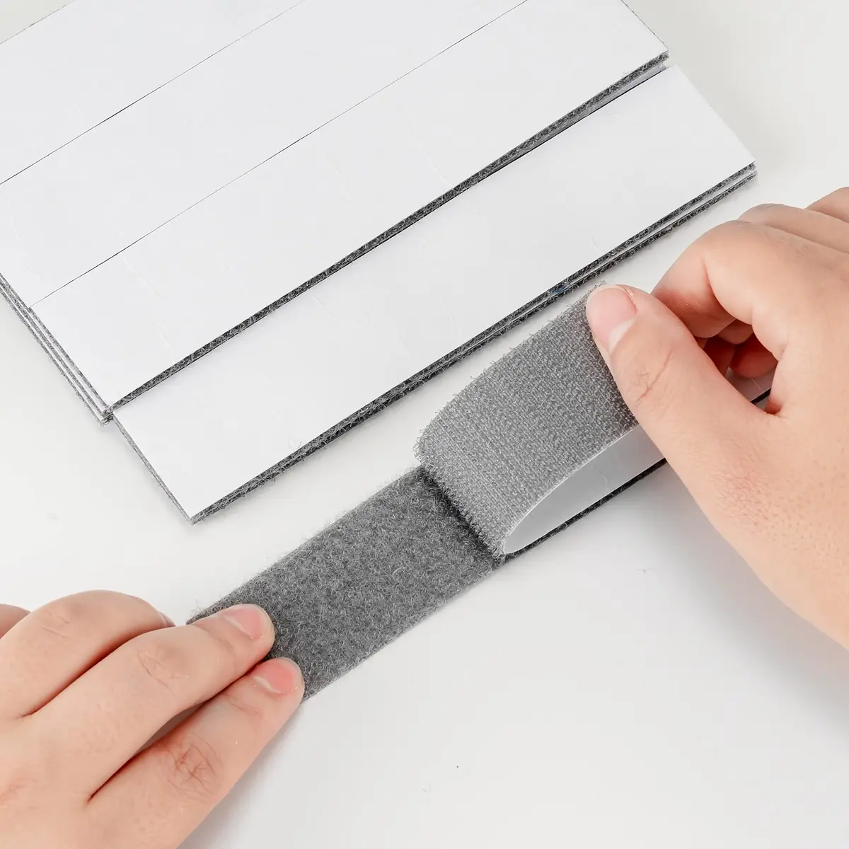 BRAVESHINE Grey Strong Stick Hook and Loop Tape 1.2x6 Inch | Heavy Duty Self-Adhesive Fastener for Home Office & Outdoors - view 3