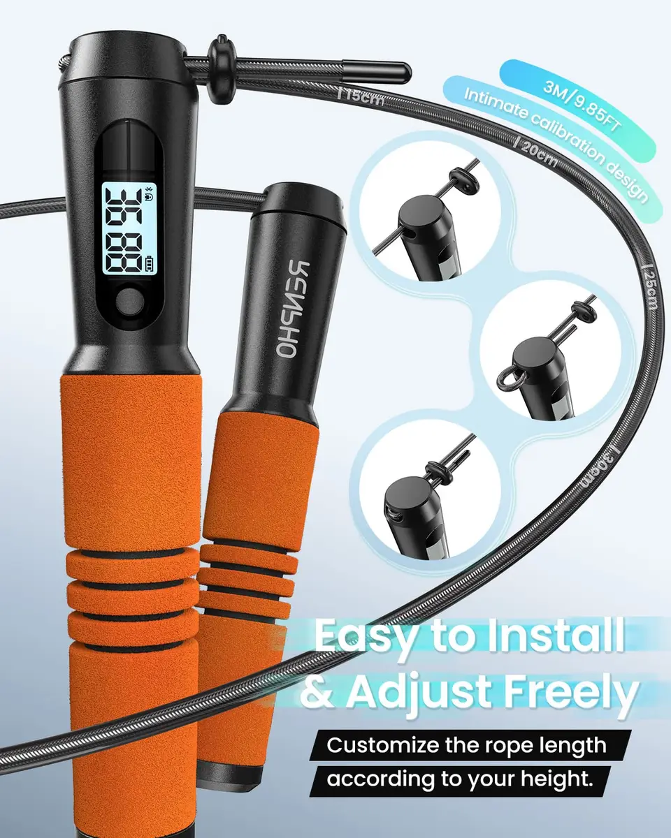 RENPHO Smart Jump Rope with Counter | App Data Tracking, LCD Display, Adjustable Length - view 5