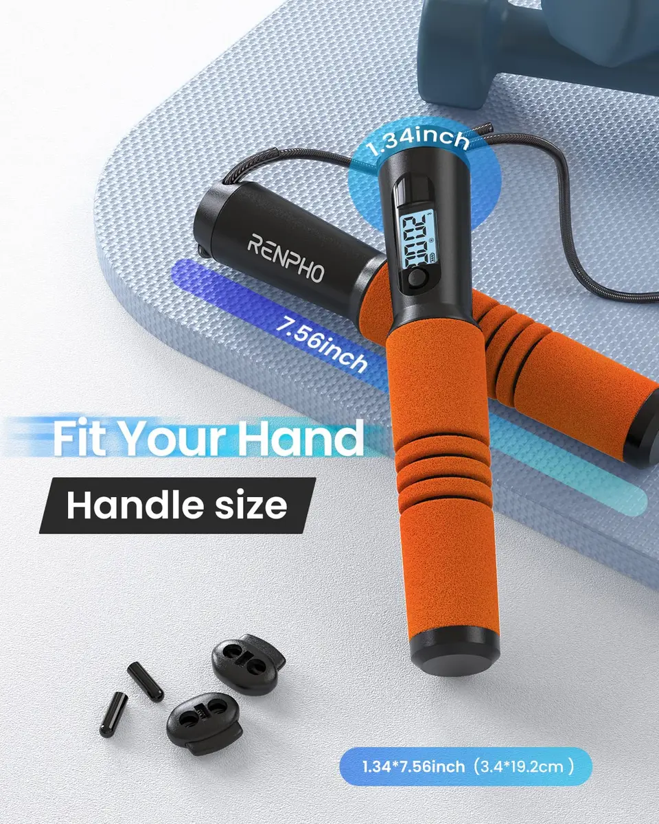 RENPHO Smart Jump Rope with Counter | App Data Tracking, LCD Display, Adjustable Length - view 7