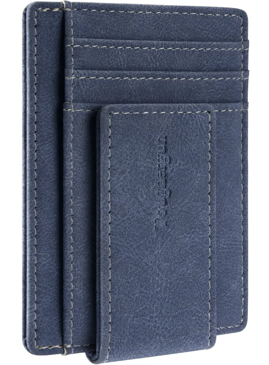 Toughergun Slim Wallet RFID Blocking Money Clip Navy Blue | Minimalist Front Pocket Credit Card Holder - main product image