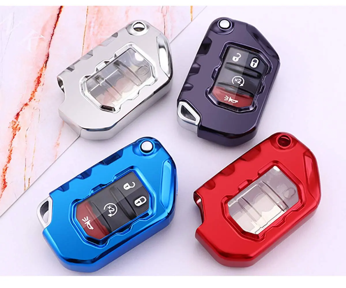 Horande Silver Auto Key Shell | Soft TPU Cover for Jeep Gladiator & Wrangler (1 Count) - view 3