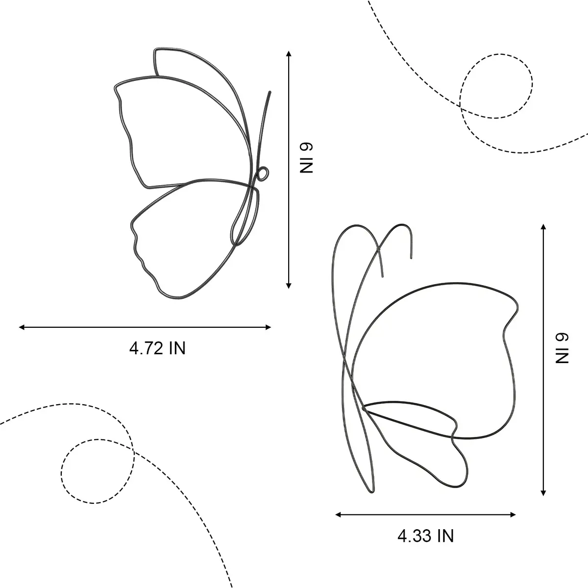 Hotop Butterfly Wall Art Set of 5 | Metal Decor for Indoor & Outdoor Spaces - view 3