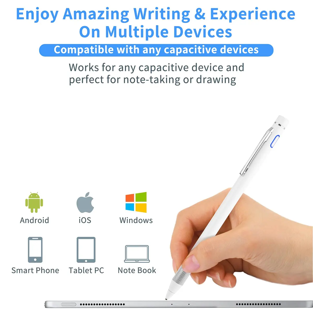 Minilabo Stylus Pen for iPhone 14/15/16/17 Pro Max | Ultra Fine 1.5mm Tip, White - view 6