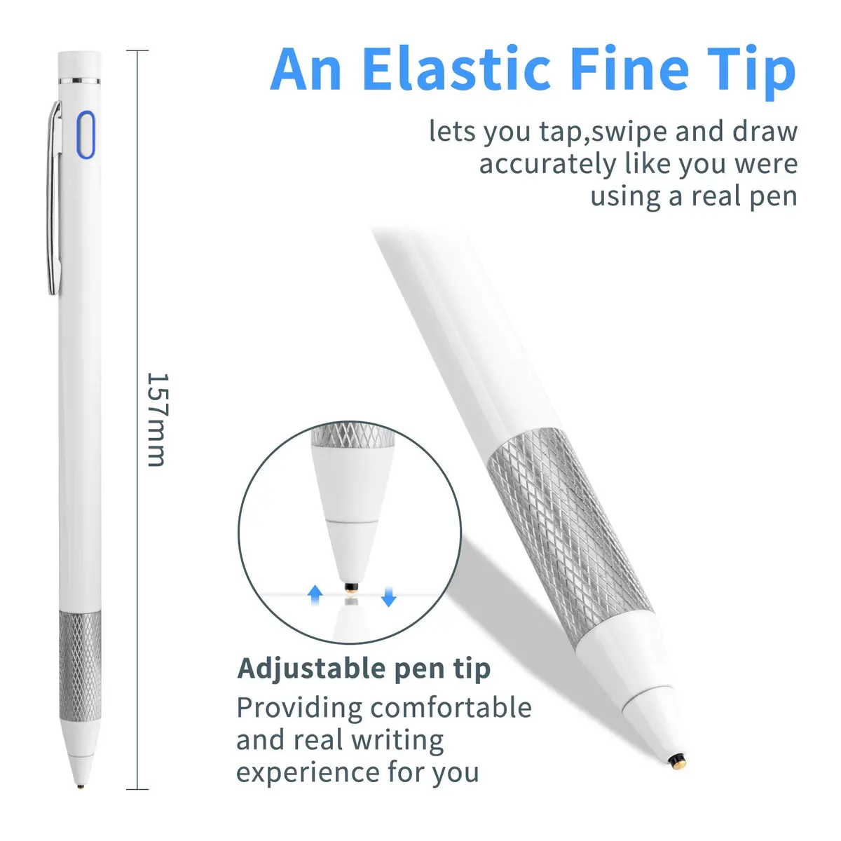 Minilabo Stylus Pen for iPhone 14/15/16/17 Pro Max | Ultra Fine 1.5mm Tip, White - view 3