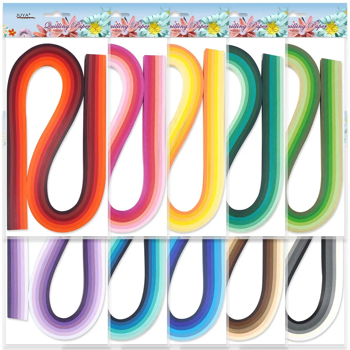 JUYA Multi-Color Quilling Strips Set 60 Colors 1200 Strips 7mm | Versatile Crafting Supplies for India - view 2