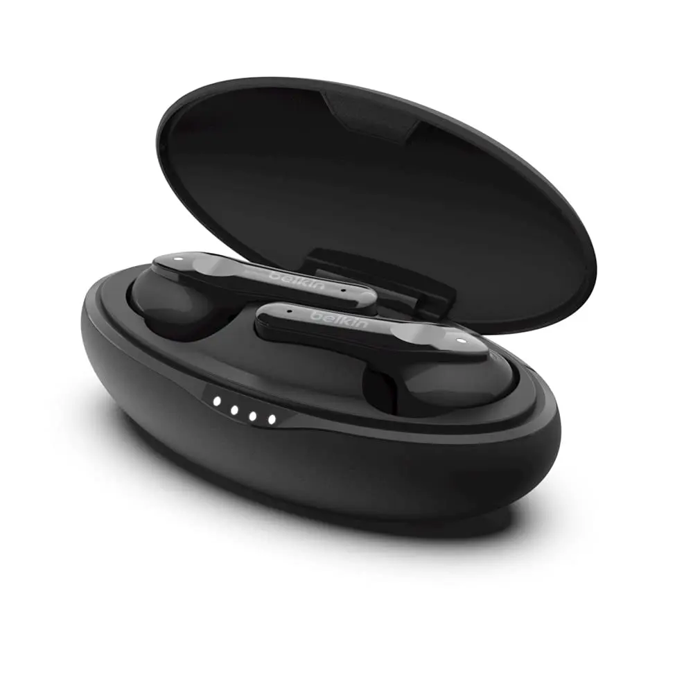 Belkin SOUNDFORM Move Plus Wireless Earbuds with Microphone | Bluetooth 5.0, IPX5, 5H Play, Wireless Charging Case, Black - view 4