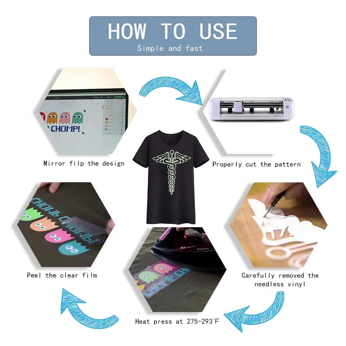 TransWonder Glow in The Dark Heat Transfer Vinyl 12"x10" | Glow Effect & Easy Weeding - view 3