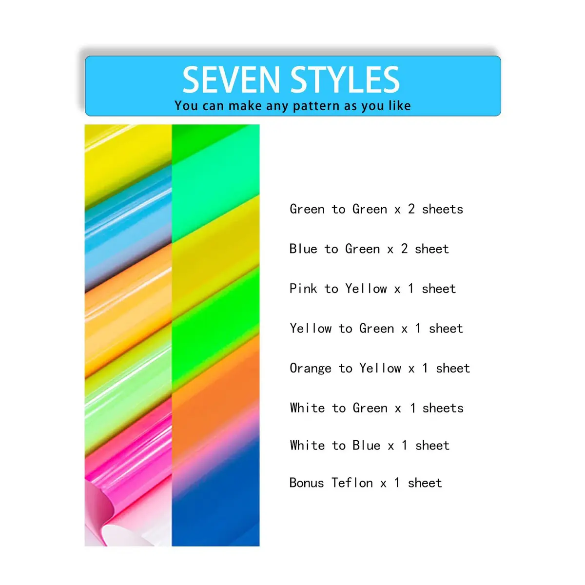 TransWonder Glow in The Dark Heat Transfer Vinyl 12"x10" | Glow Effect & Easy Weeding - view 4