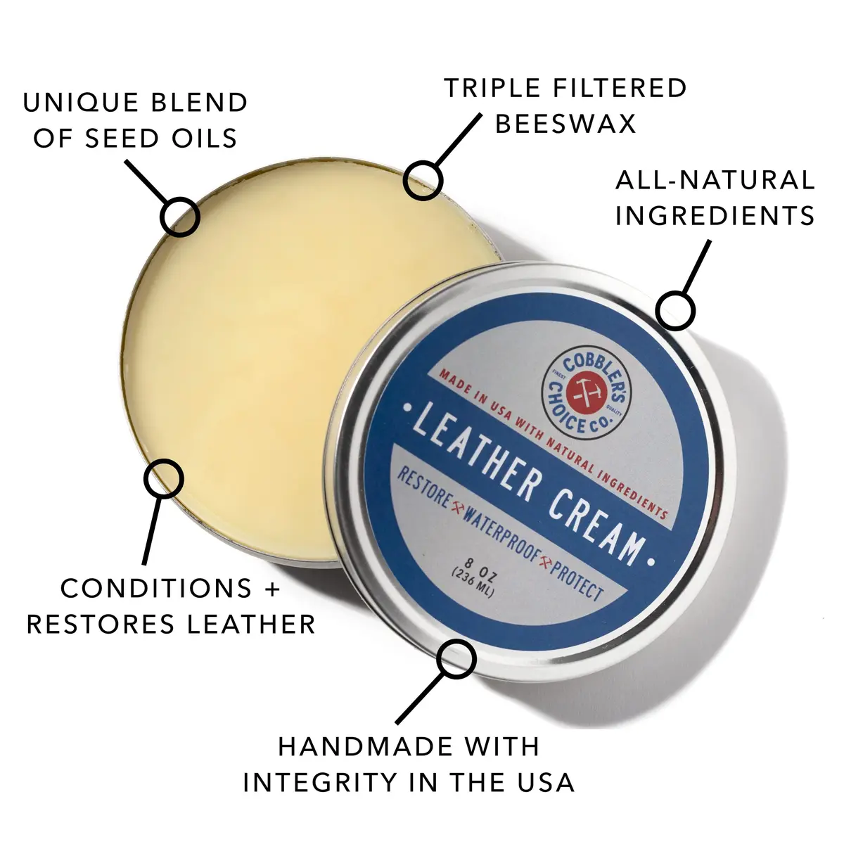 Cobbler's Choice Leather Cream 236ml (8 Oz.) | Conditions, Restores & Protects Leather - view 5