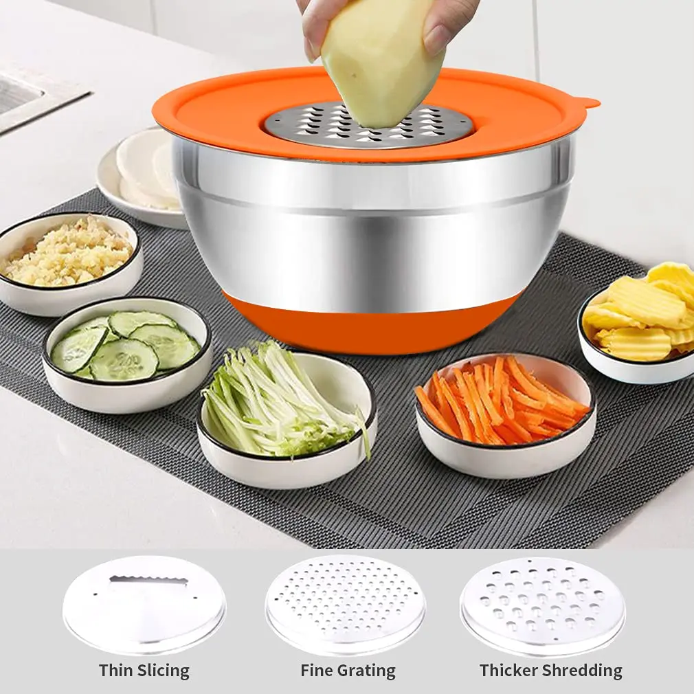 Rottay 20PCS Stainless Steel Mixing Bowls with Airtight Lids Set | Space-Saving Nesting Bowls for Kitchen & Baking - view 2