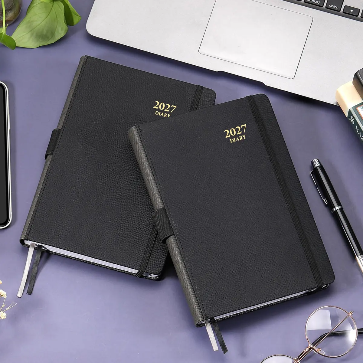 Feteulo 2027 Appointment Book & Planner - Jan-Dec 2027 | Daily Hourly Schedule, Faux Leather Cover, Premium Paper, Pen Holder, Inner Pocket - view 2