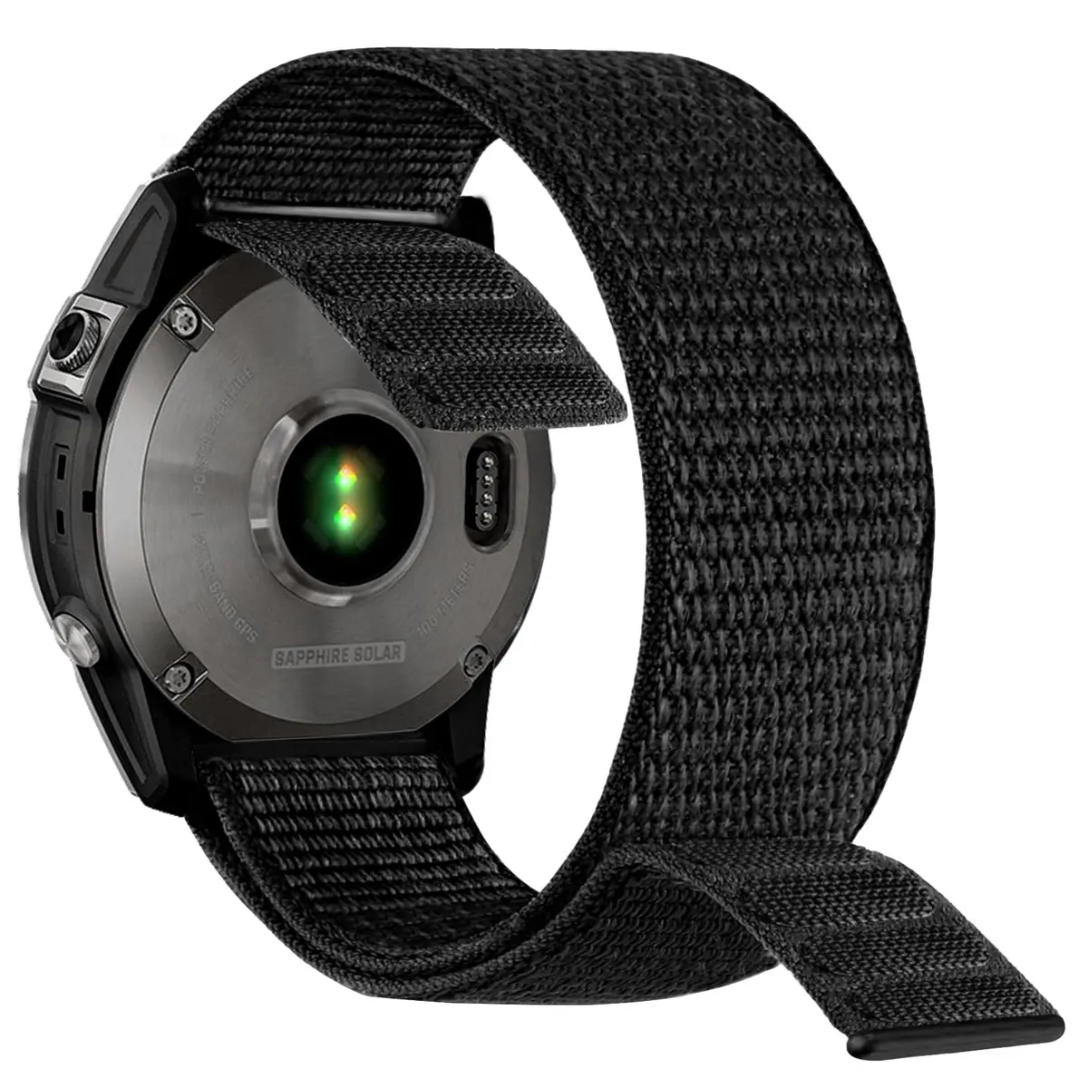 Abanen Woven Nylon Watch Band for Garmin Fenix 8 47mm/ Instinct 3 45mm (22mm, Black) | Quick Release Sport Strap - view 2