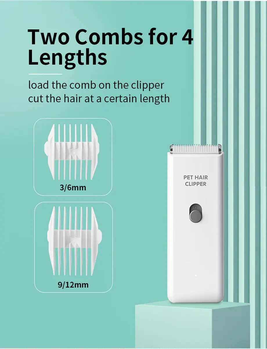 Grimgrow Dog Cat Hair Waterproof Clipper Portable Pet Shaver | Low Noise, USB Rechargeable - view 5