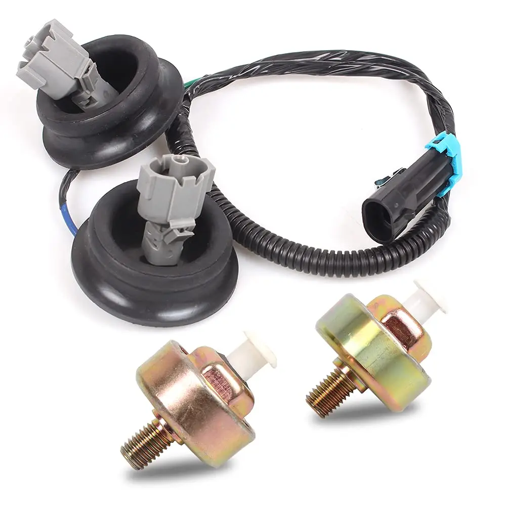 muge racing Knock Sensors with Wiring Harness Kit | Compatible with Chevy Silverado Tahoe Suburban Avalanche GMC Sierra Yukon Cadillac 5.3 - main product image