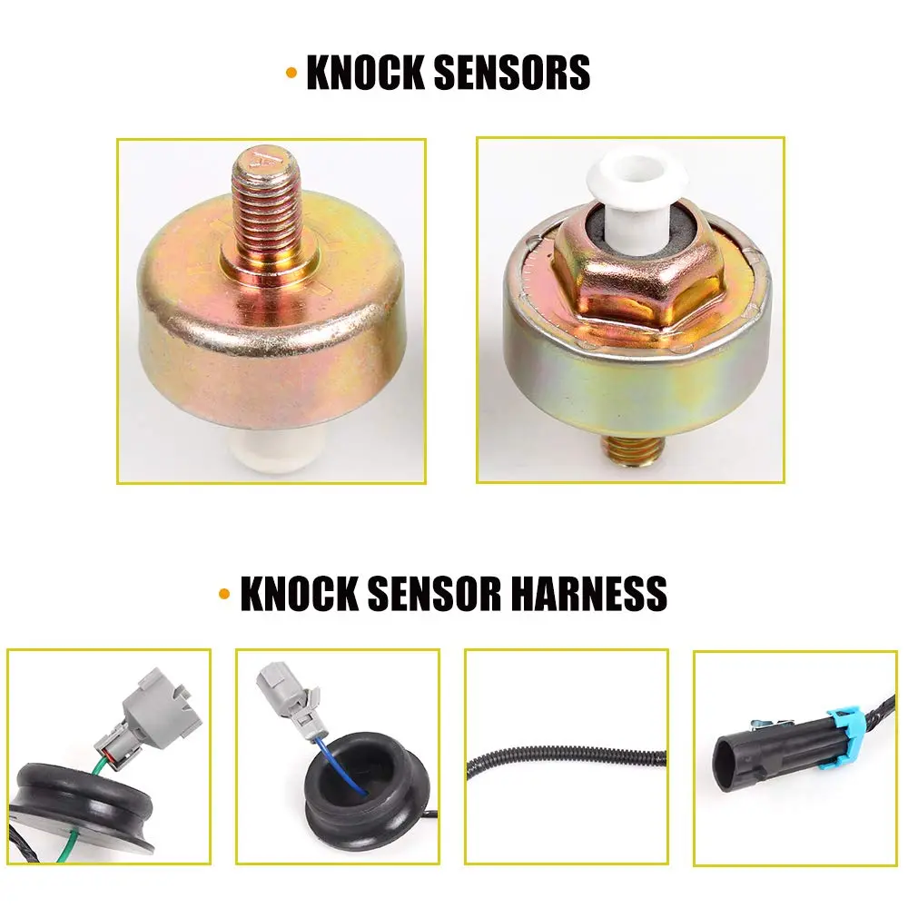 muge racing Knock Sensors with Wiring Harness Kit | Compatible with Chevy Silverado Tahoe Suburban Avalanche GMC Sierra Yukon Cadillac 5.3 - view 3