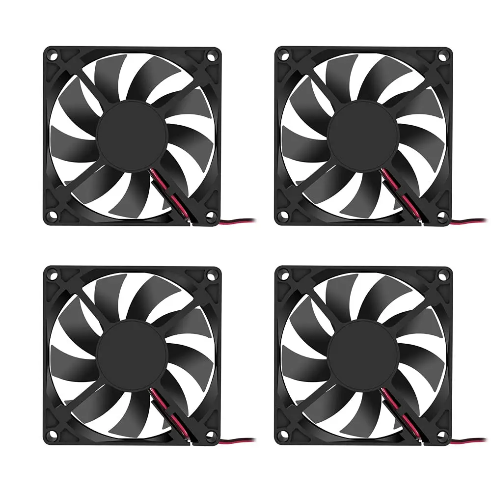 DORHEA 80x80x15mm Fan 12V 2Pin DC Brushless Cooling Case Fan for PC CPU Radiator (4-Pack) - main product image