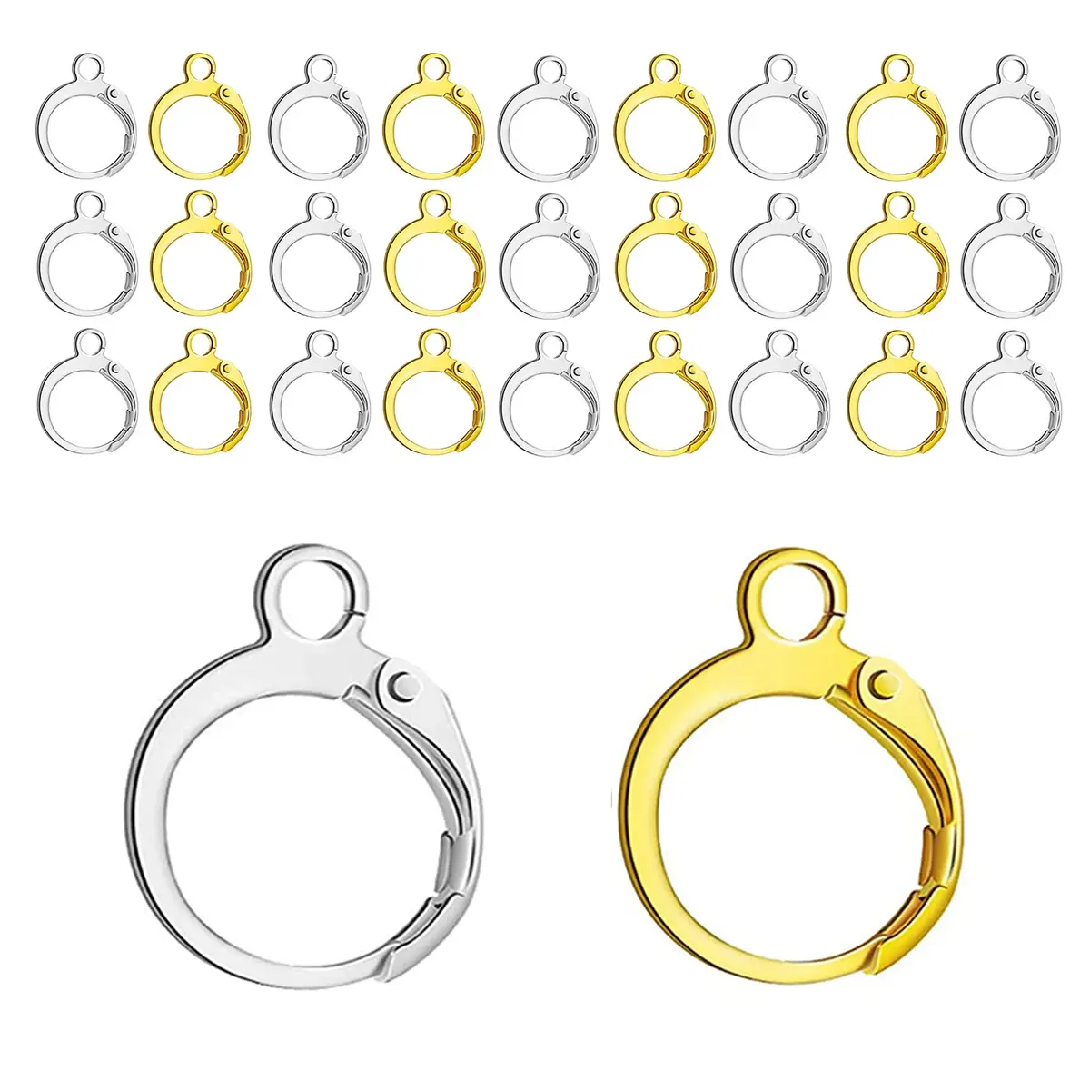 BEADNOVA Leverback Earring Hooks 80pcs Gold & Silver | Jewelry Making Craft Supplies - main product image