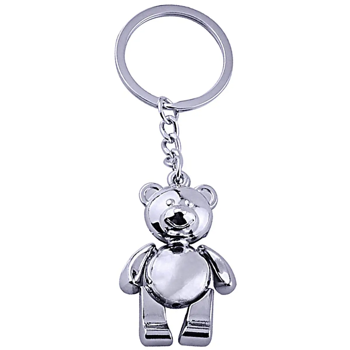 Katenpid Silver Keychain with Removable Limbs | Cute Metal Teddy Bear Accessory (70-120 chars) - main product image