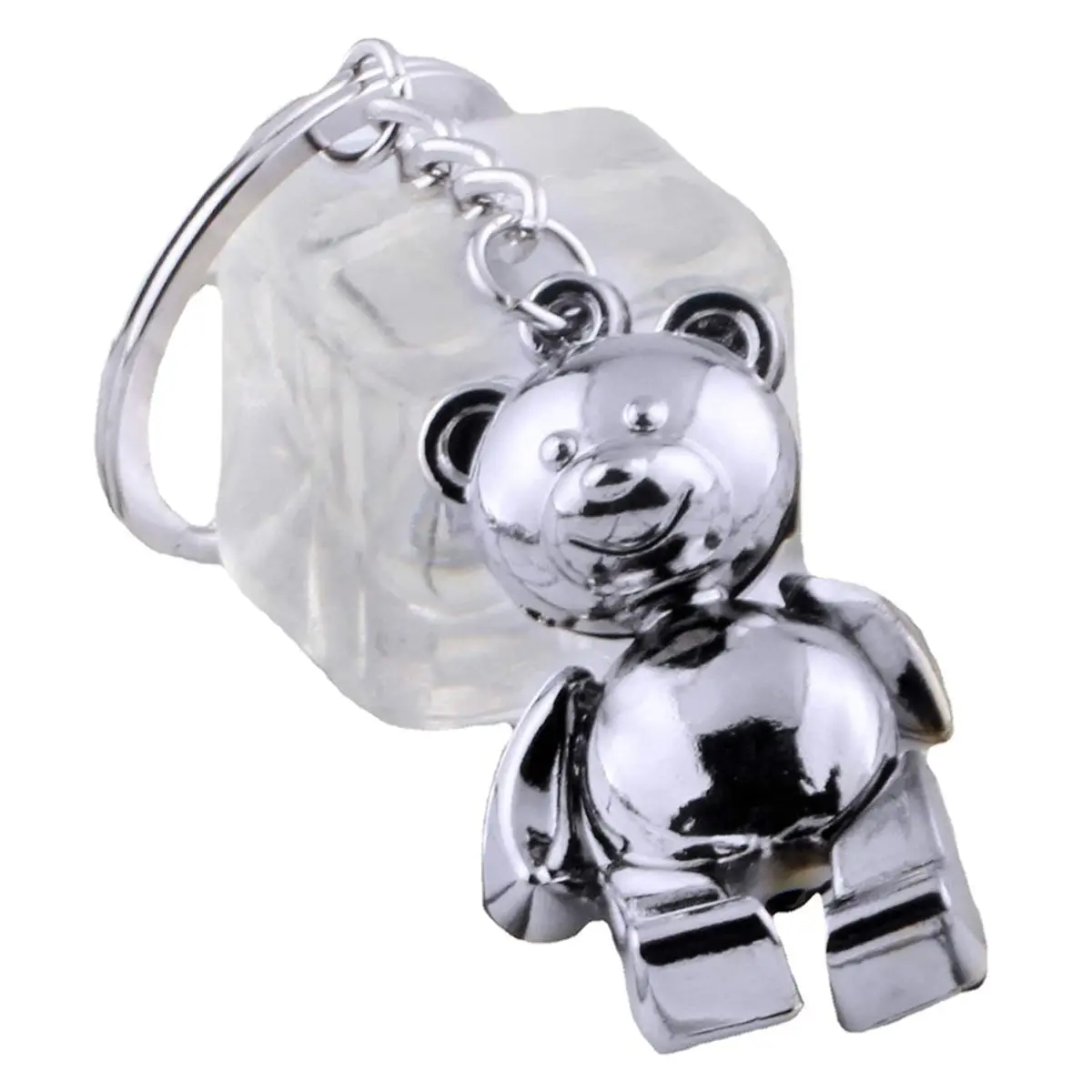 Katenpid Silver Keychain with Removable Limbs | Cute Metal Teddy Bear Accessory (70-120 chars) - view 5