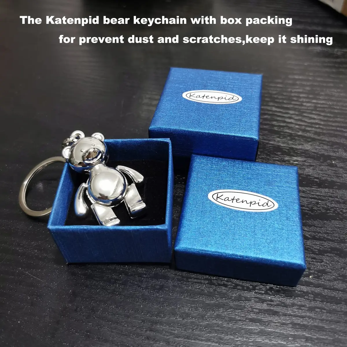Katenpid Silver Keychain with Removable Limbs | Cute Metal Teddy Bear Accessory (70-120 chars) - view 6